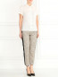 Укороченные брюки из хлопка с контрастными лампасами Alberta Ferretti  –  Модель Общий вид