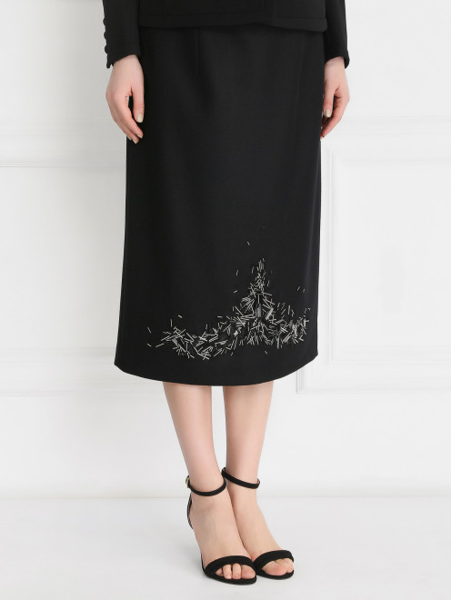 Юбка из шерсти с декоративной отделкой Jil Sander - Модель Верх-Низ