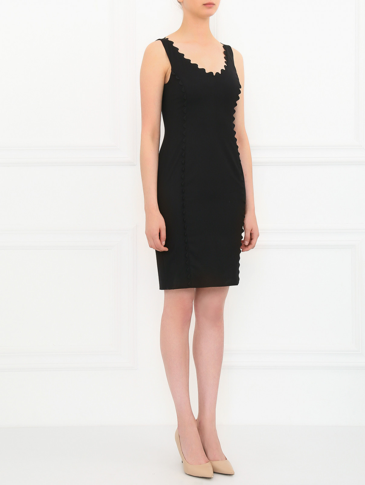 Платье-футляр из шерсти Moschino Cheap&Chic  –  Модель Общий вид  – Цвет:  Черный