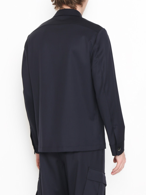 Рубашка из шерсти с накладным карманом - МодельВерхНиз1