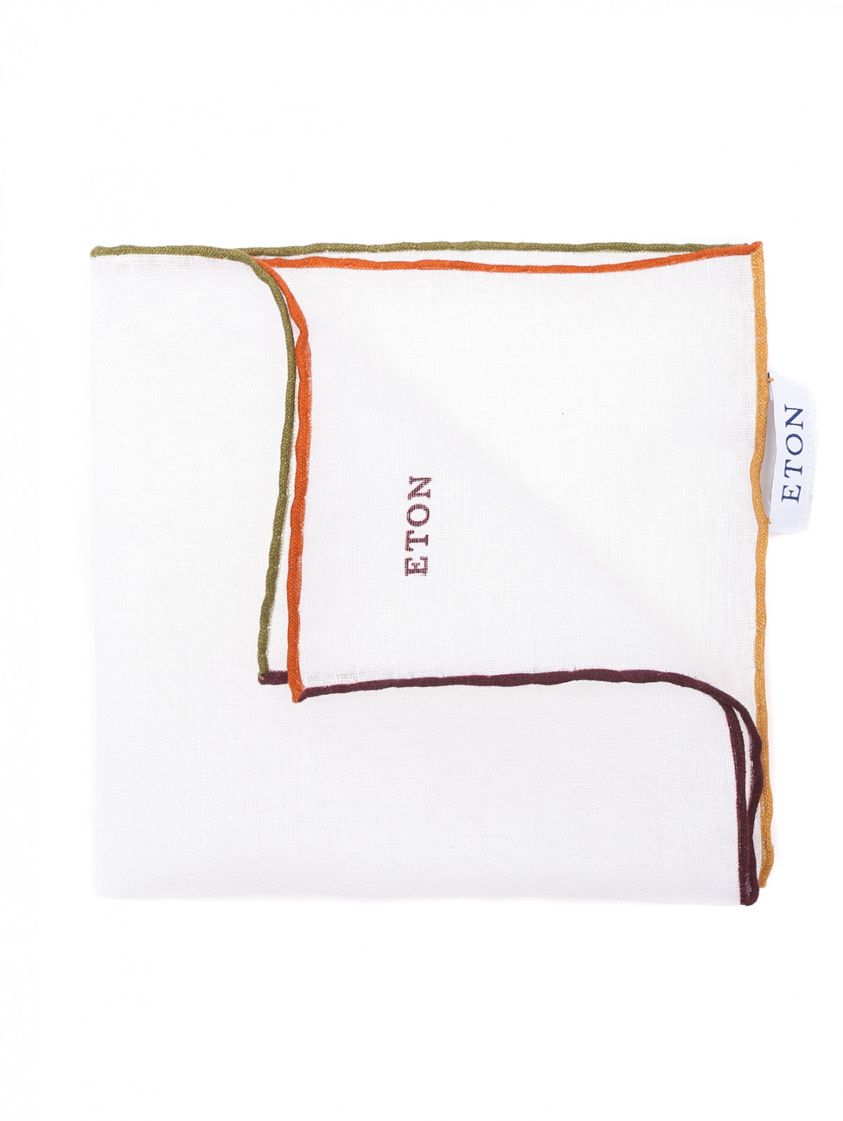 Платок карманный изо льна с контрастной отделкой Eton  –  Обтравка1  – Цвет:  Белый