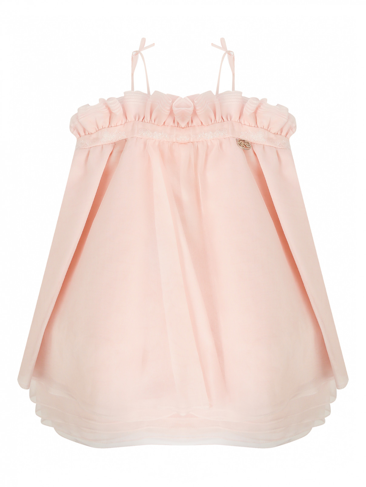 Платье на завышенной талии Tartine Et Chocolat  –  Общий вид  – Цвет:  Розовый