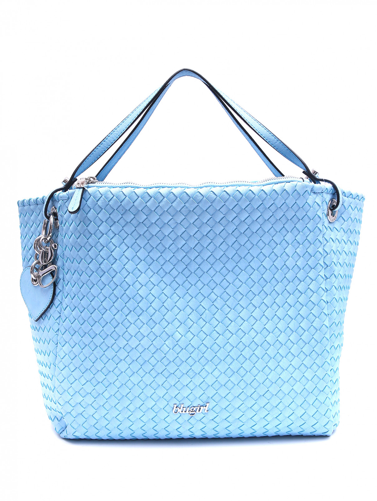 Плетеная сумка с логотипом BLUGIRL BAGS  –  Общий вид  – Цвет:  Синий