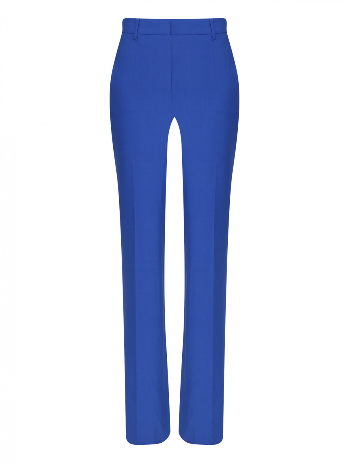 Брюки прямого кроя с карманами Alberta Ferretti  –  Общий вид  – Цвет:  Синий