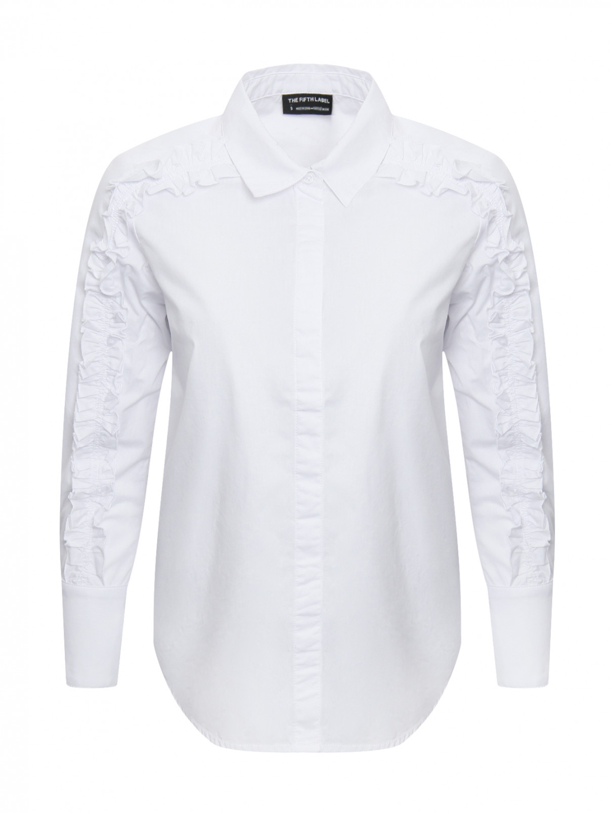 Рубашка из хлопка с декоративной отделкой The Fifth  –  Общий вид  – Цвет:  Белый