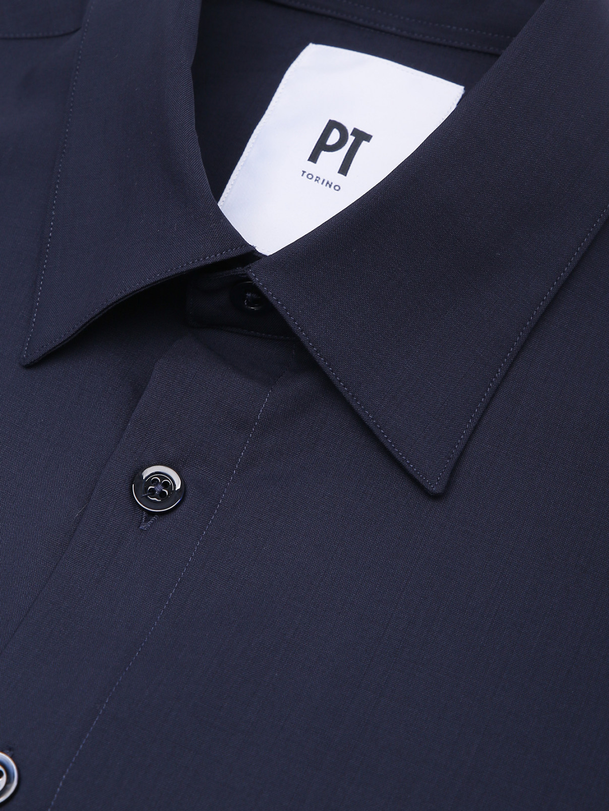 Рубашка из тонкой шерсти PT Torino  –  Деталь  – Цвет:  Синий