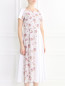 Платье-миди из хлопка с цветочным узором и кружевной отделкой Antonio Marras  –  Модель Верх-Низ