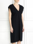 Платье-миди из смесовой шерсти с V-образным вырезом Jil Sander  –  Модель Верх-Низ