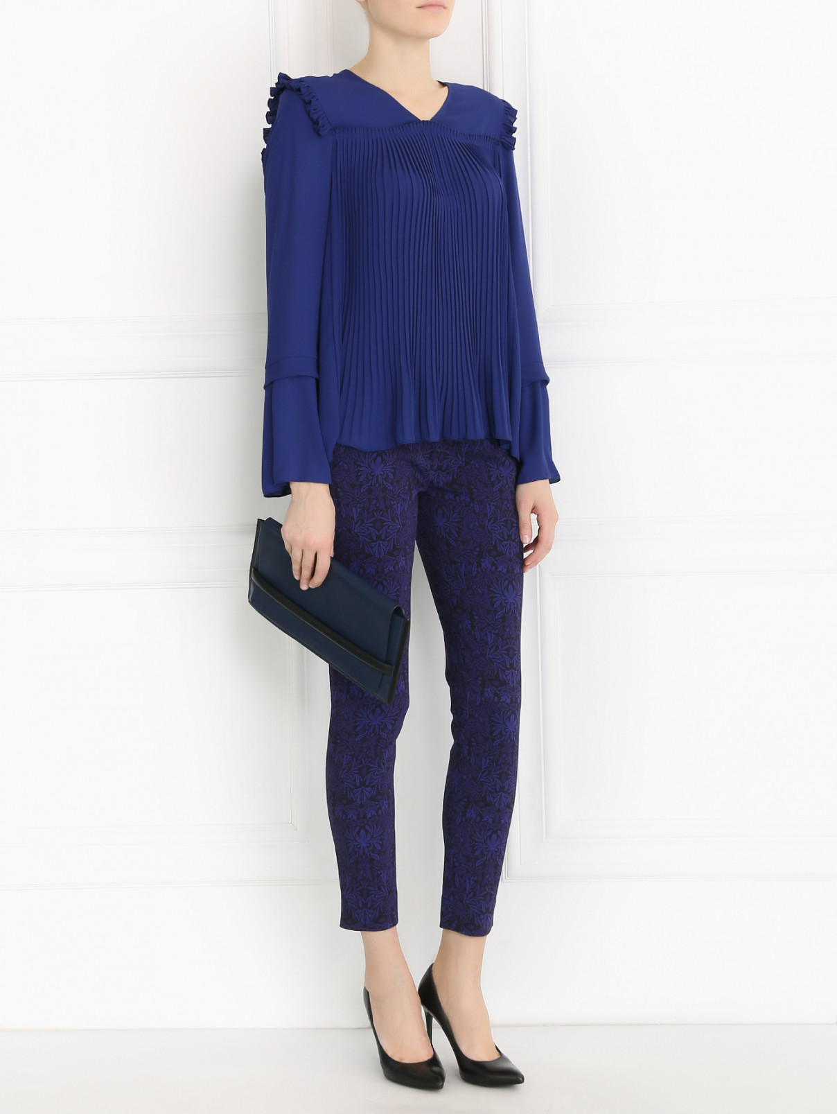 Блуза свободного кроя с рюшами See by Chloe  –  Модель Общий вид  – Цвет:  Синий