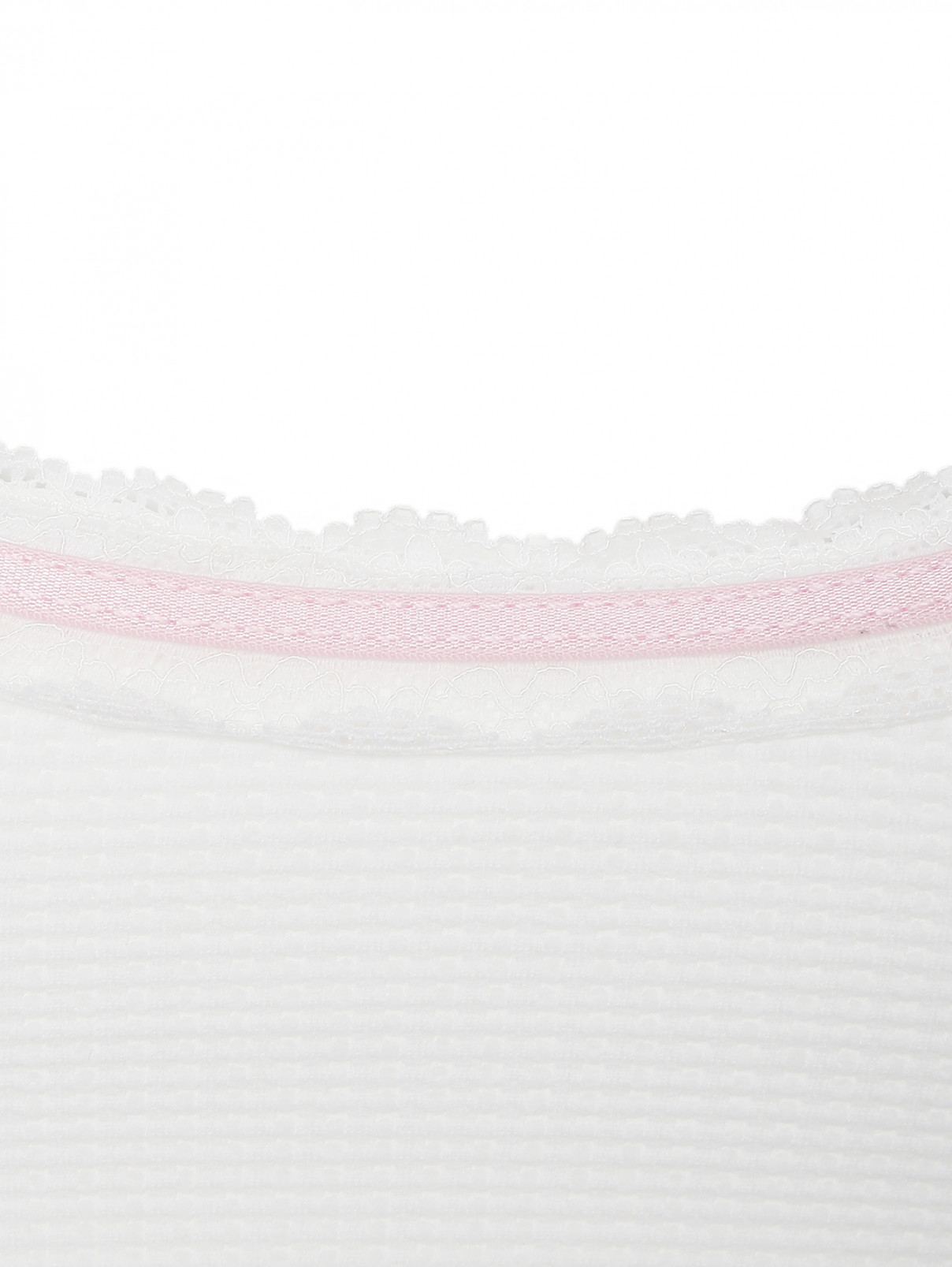 Укороченный топ с кружевной отделкой Frankies Bikinis  –  Деталь1  – Цвет:  Белый