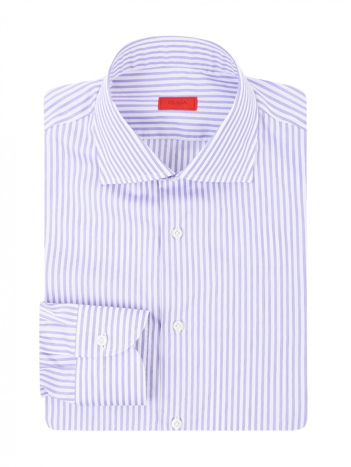 Рубашка из хлопка с узором "полоска" Isaia  –  Общий вид  – Цвет:  Узор