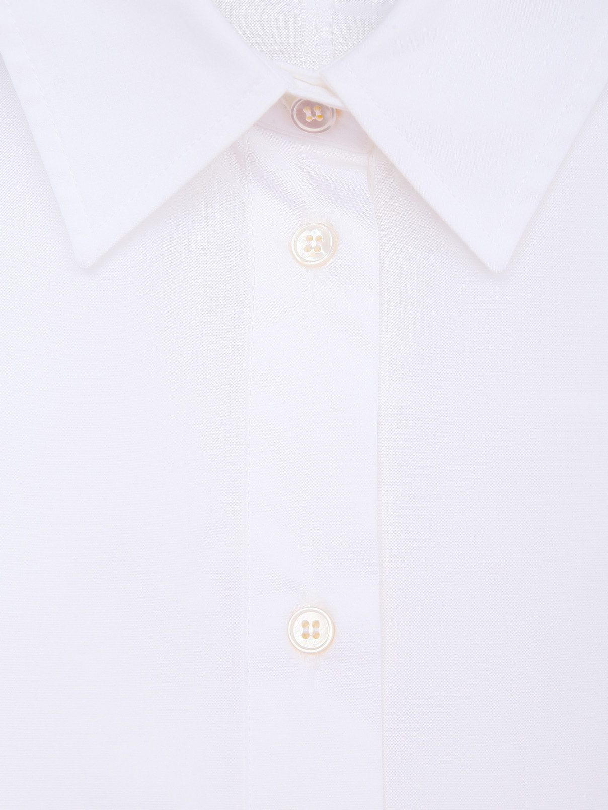 Рубашка из хлопка с поясом Marella  –  Деталь  – Цвет:  Белый