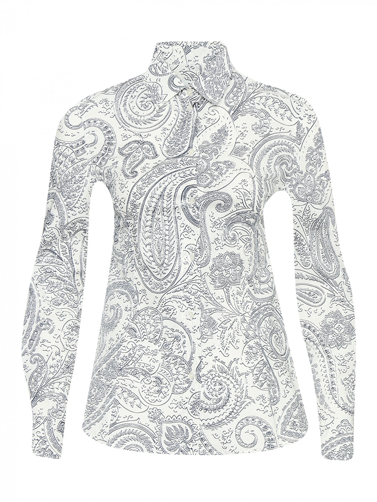 Рубашка из хлопка с узором пейсли Etro  –  Общий вид  – Цвет:  Узор