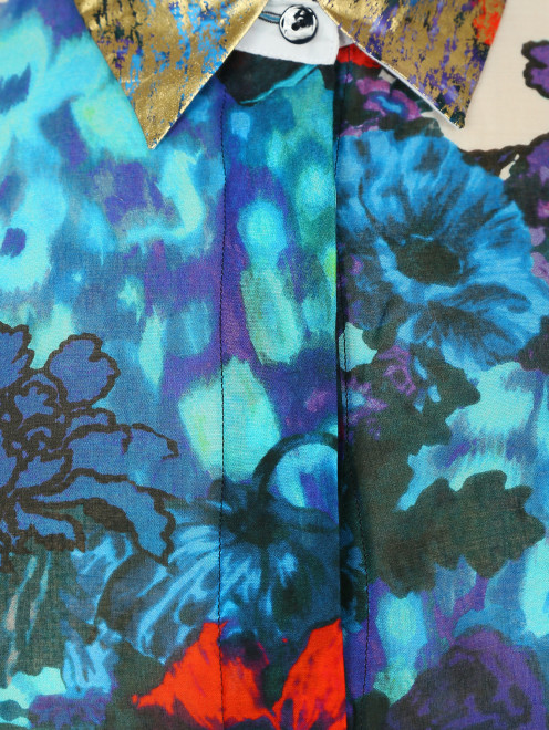 Блуза из хлопка с цветочным узором Marina Rinaldi - Деталь