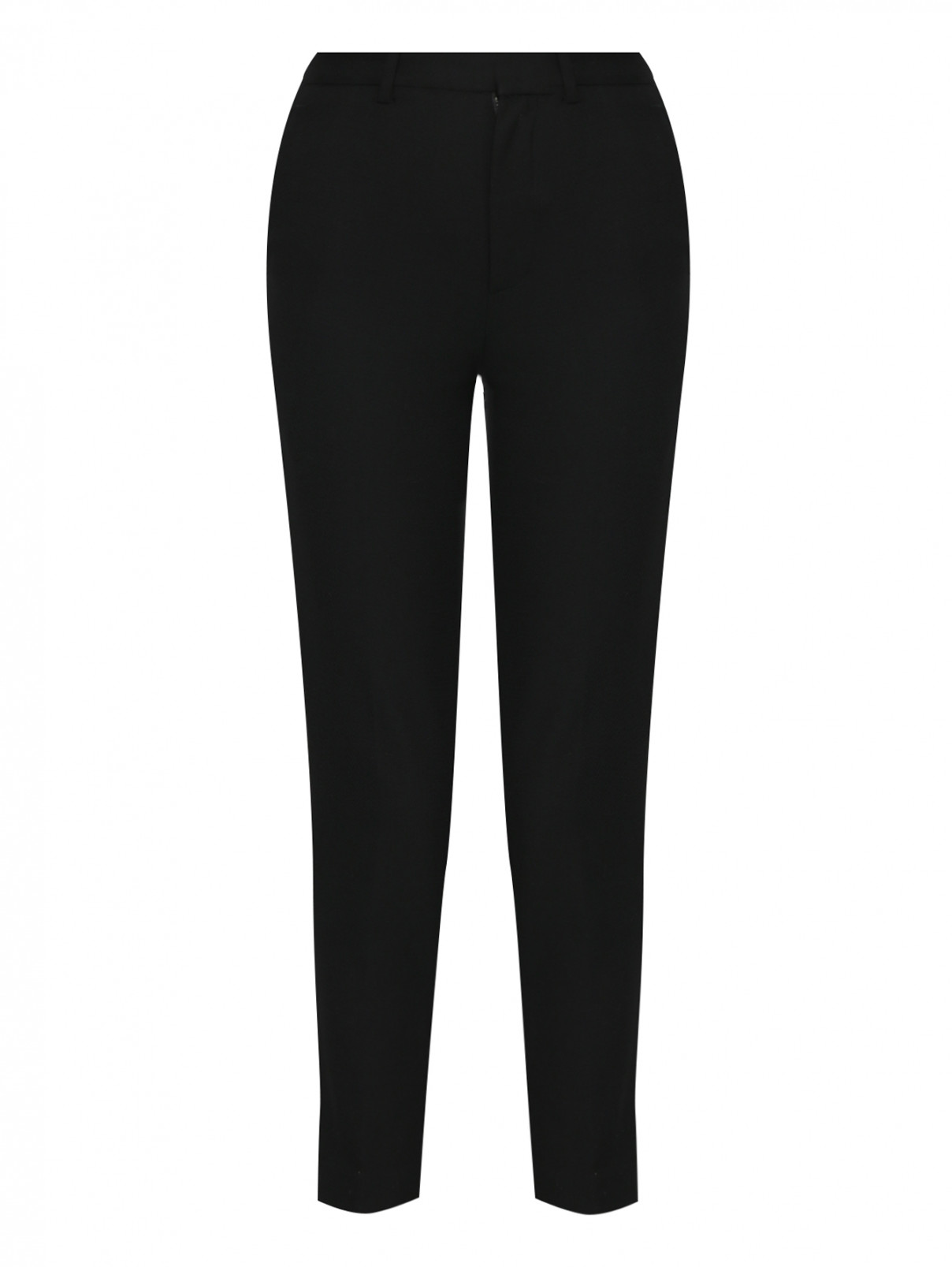 Укороченные брюки из шерсти с лампасами Edition10  –  Общий вид  – Цвет:  Черный