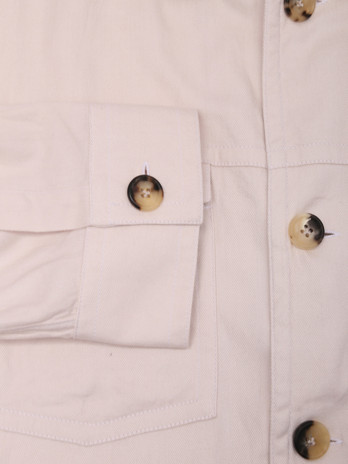 Рубашка из смешанного хлопка с накладными карманами Giampaolo  –  Деталь1  – Цвет:  Бежевый