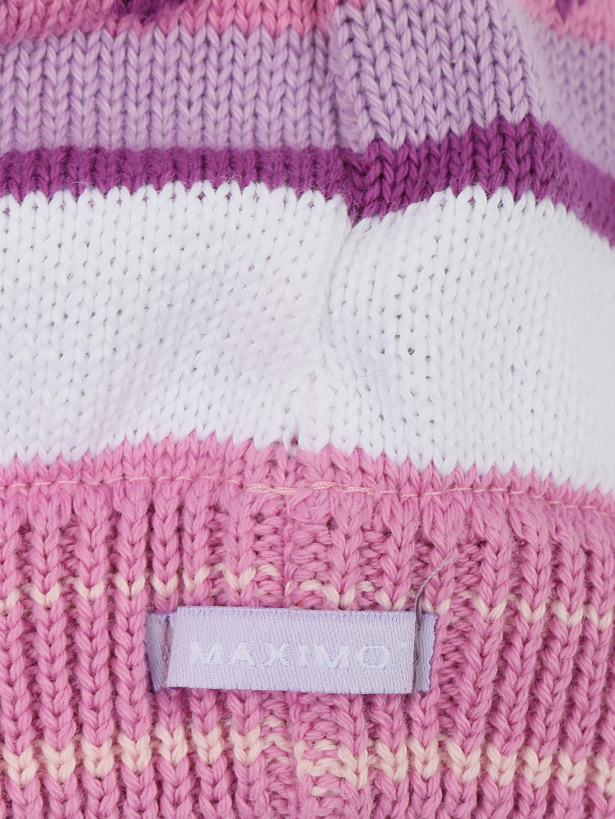 Шапочка из хлопка мелкой вязки с узором Maximo  –  Деталь  – Цвет:  Розовый