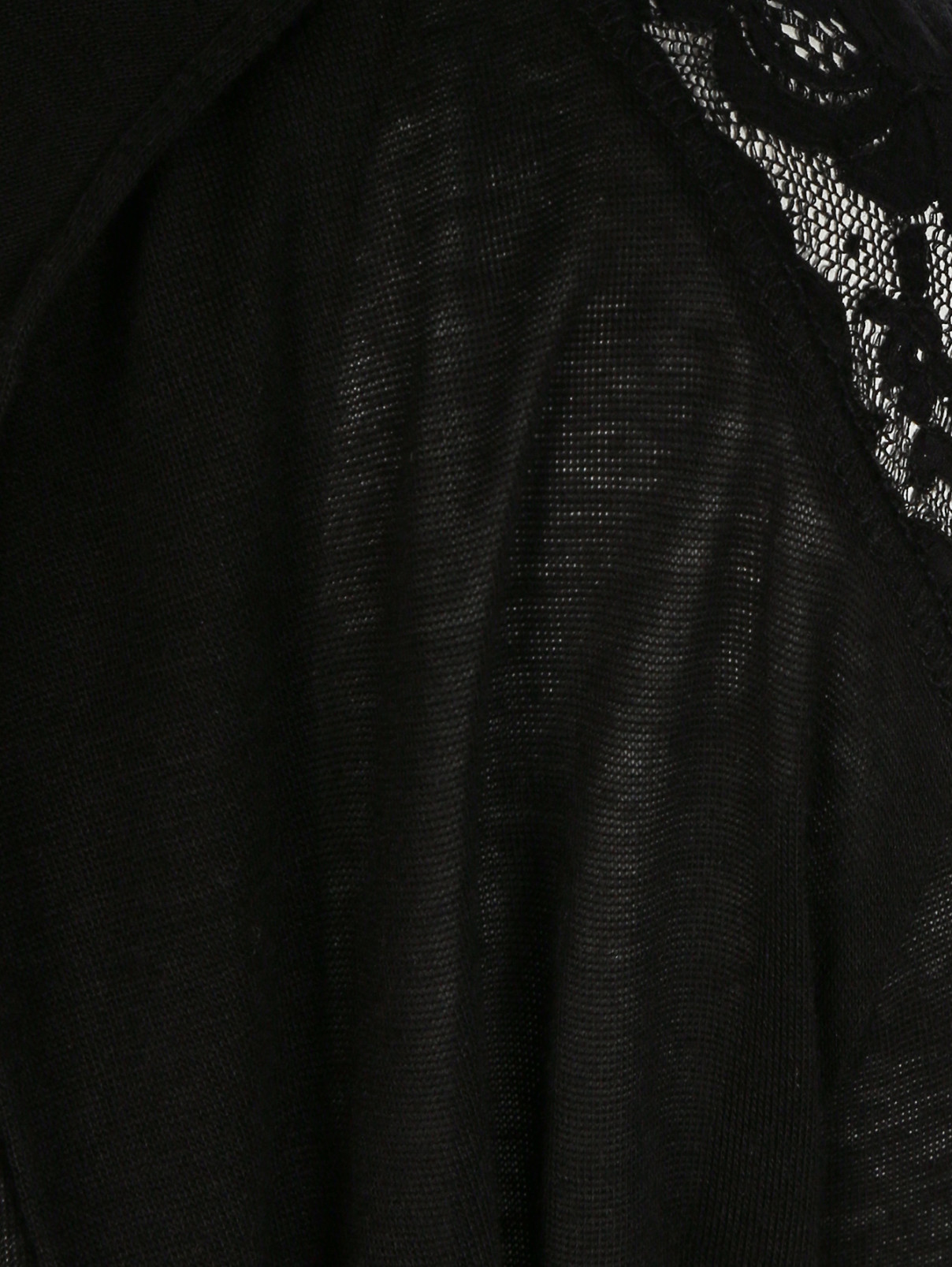 Лонгслив с капюшоном и кружевной отделкой Jean Paul Gaultier  –  Деталь1  – Цвет:  Черный