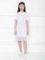 Трикотажное платье с кружевной отделкой Ermanno Scervino Junior  –  МодельОбщийВид