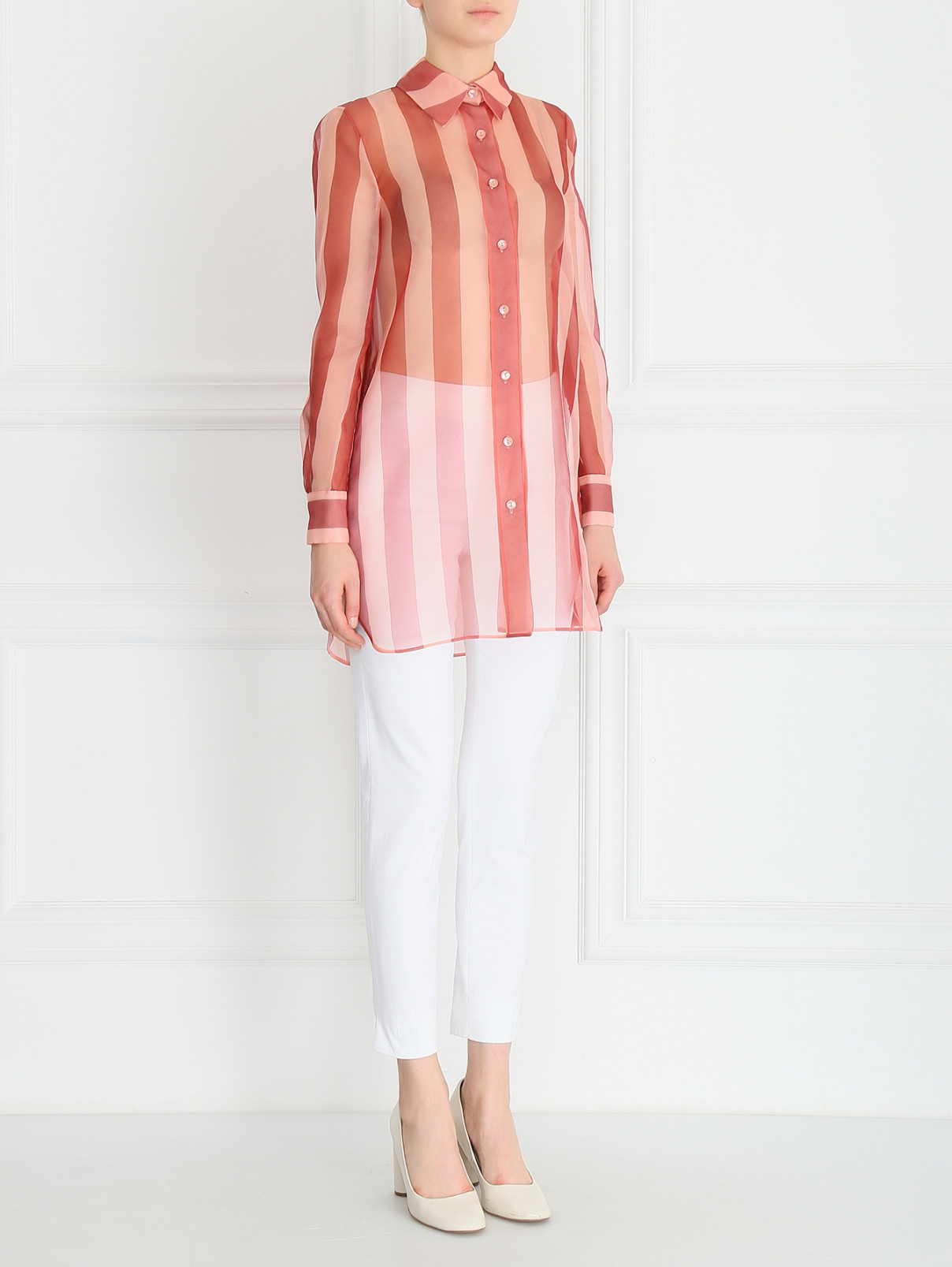 Блуза из шелка с узором "полоска" La Perla  –  Модель Общий вид  – Цвет:  Узор