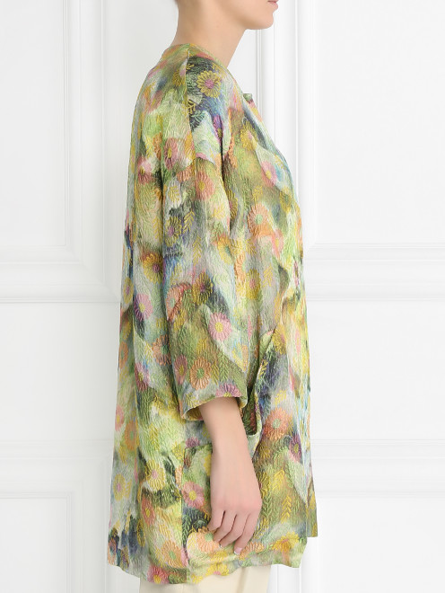 Пальто с цветочным узором и боковыми карманами - Модель Верх-Низ2