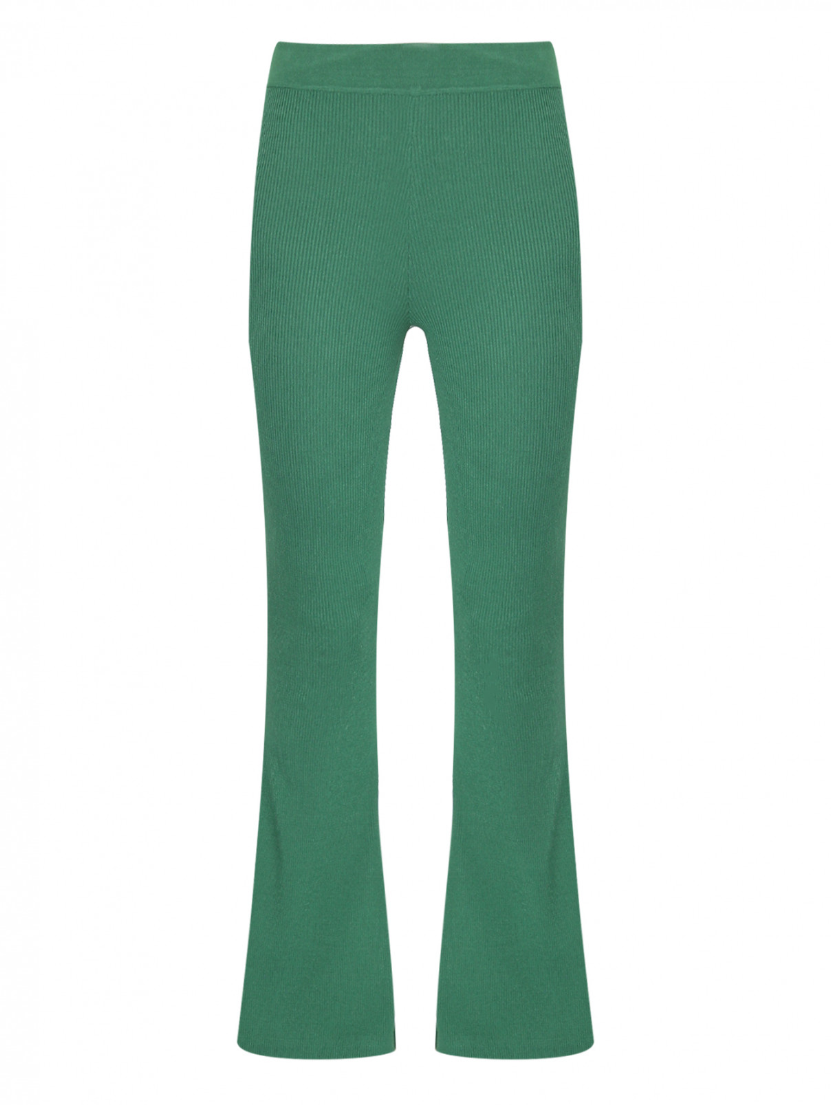 Трикотажные брюки расклешенного кроя Essentiel Antwerp  –  Общий вид  – Цвет:  Зеленый