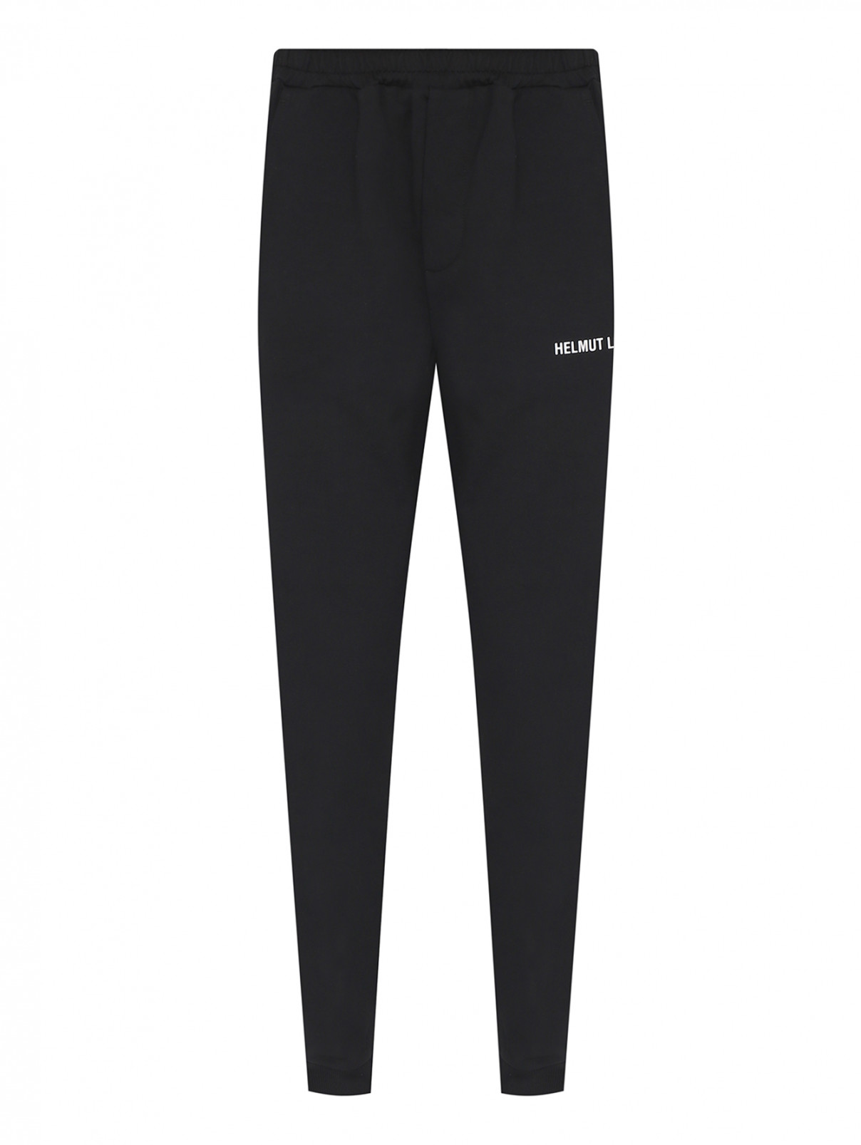 Трикотажные брюки с логотипом Helmut Lang  –  Общий вид  – Цвет:  Черный