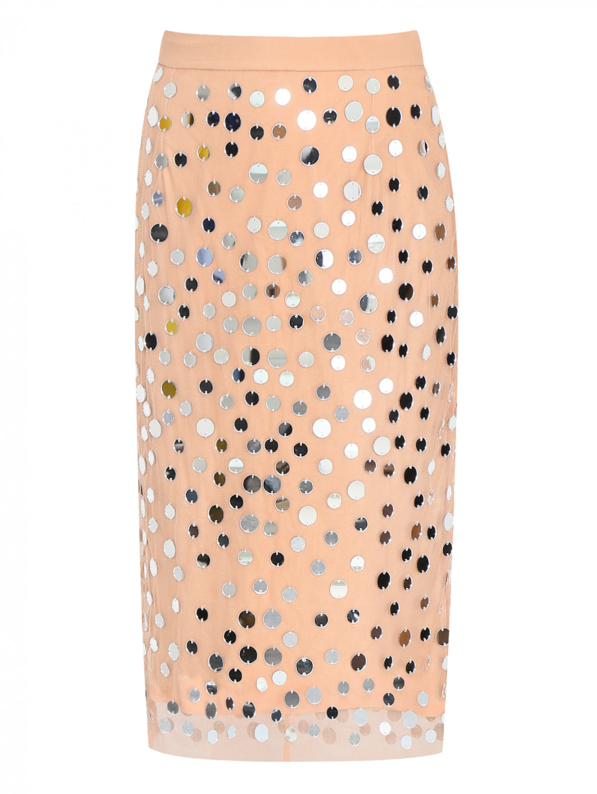 Юбка из сетки с декоративной отделкой Essentiel Antwerp  –  Общий вид  – Цвет:  Бежевый