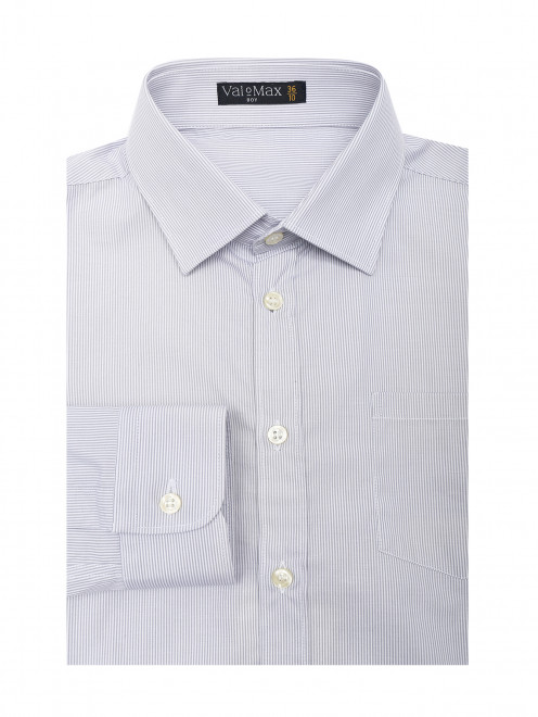 Рубашка из хлопка с узором полоска - Общий вид