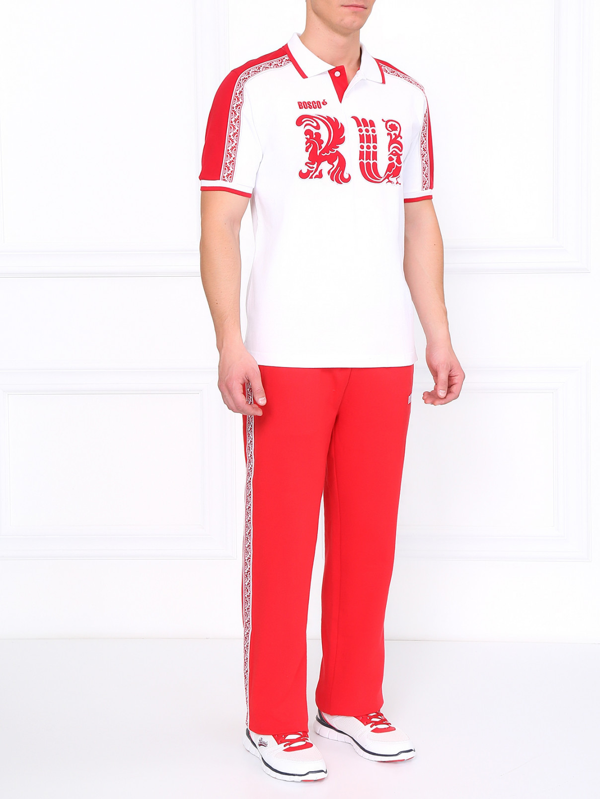 Спортивные брюки на резинке BOSCO  –  Модель Общий вид  – Цвет:  Красный