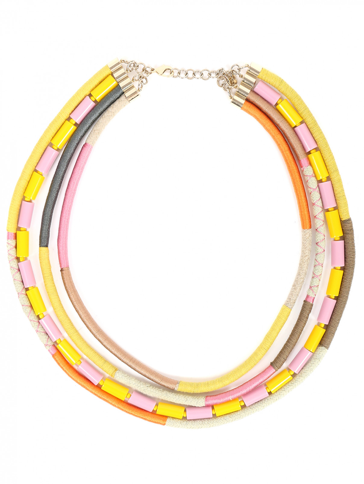 Ожерелье из текстиля и пластика с узором Max Mara  –  Общий вид  – Цвет:  Мультиколор