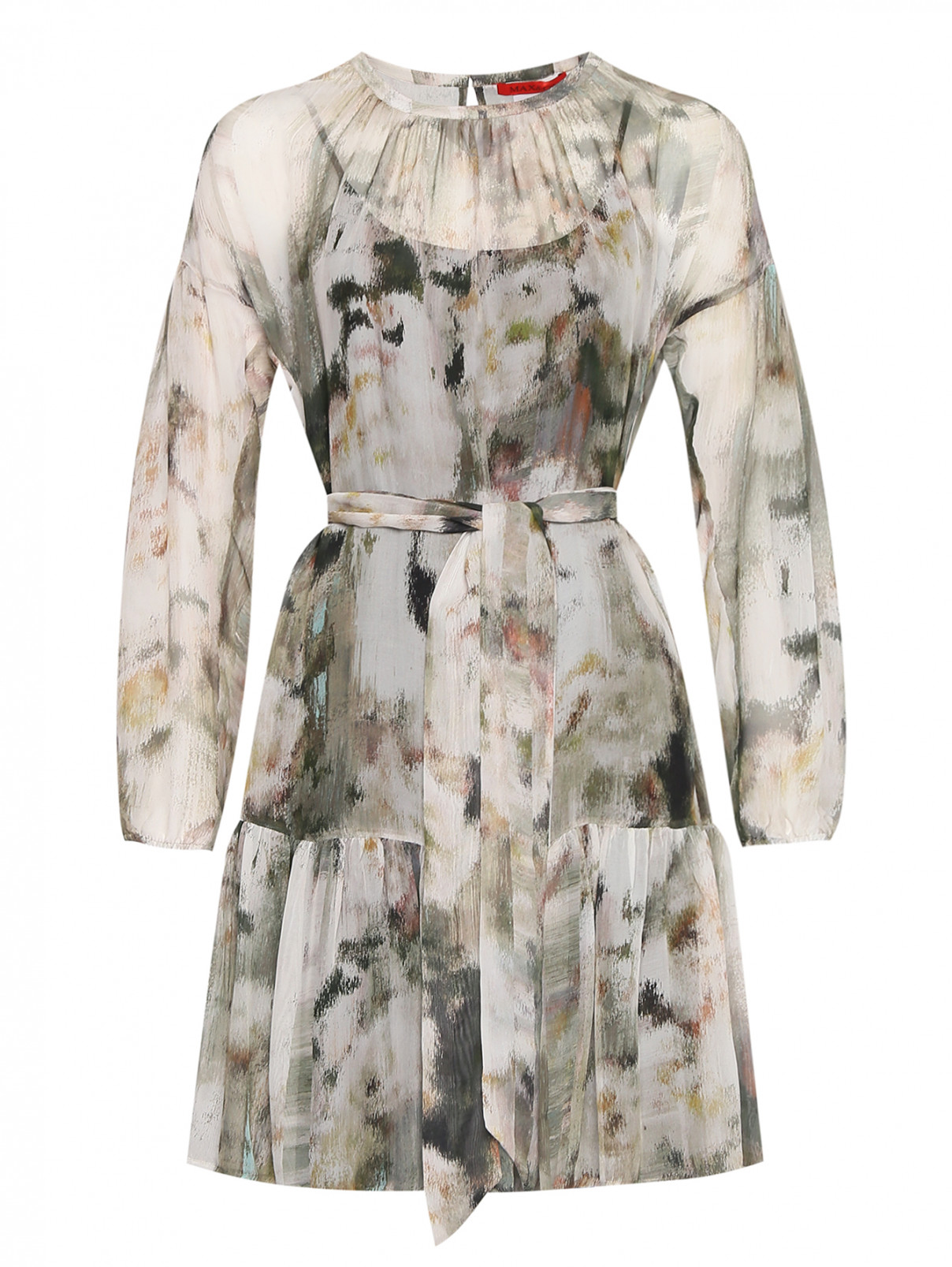 Платье из вискозы и шелка с узором Max&Co  –  Общий вид  – Цвет:  Узор