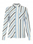 Блуза из шелка с узором "полоска" с накладным карманом MSGM  –  Общий вид