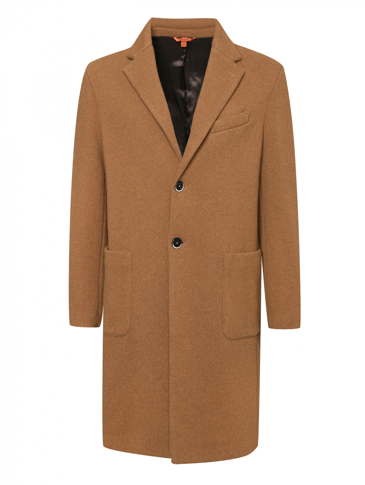 Пальто из шерсти с накладными карманами Barena  –  Общий вид  – Цвет:  Бежевый