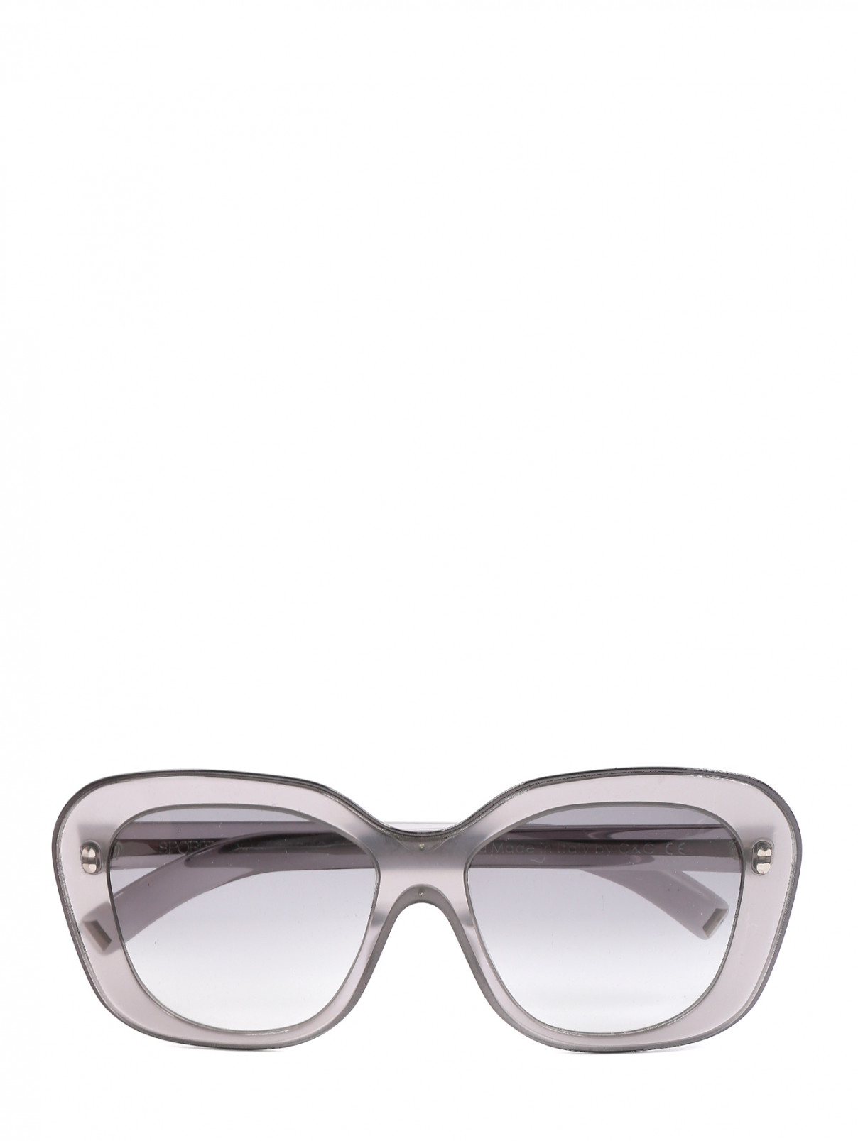 Солнцезащитные очки в оправе из пластика Max Mara  –  Общий вид  – Цвет:  Серый