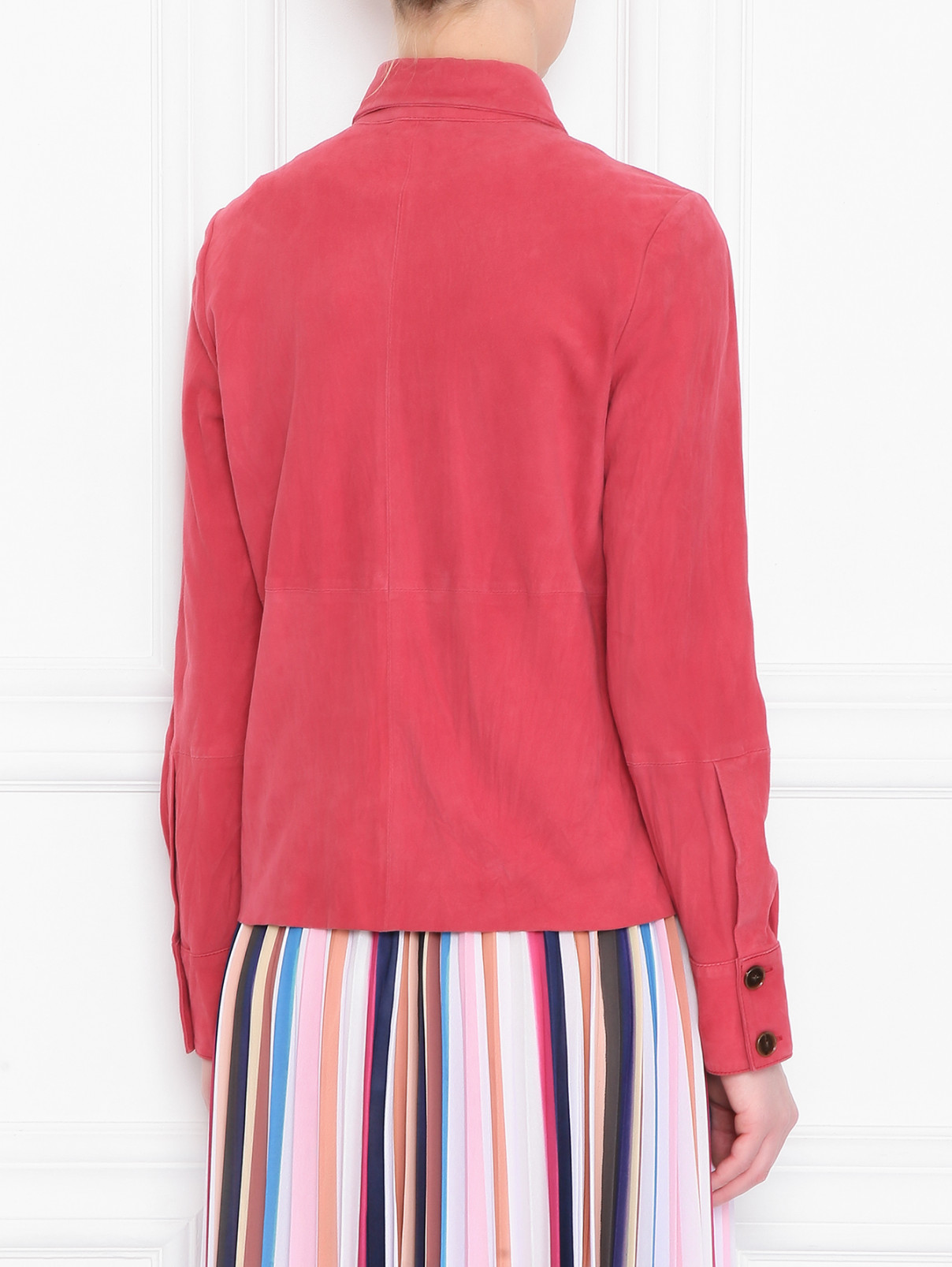Рубашка из замши на пуговицах Alysi  –  МодельВерхНиз1  – Цвет:  Розовый
