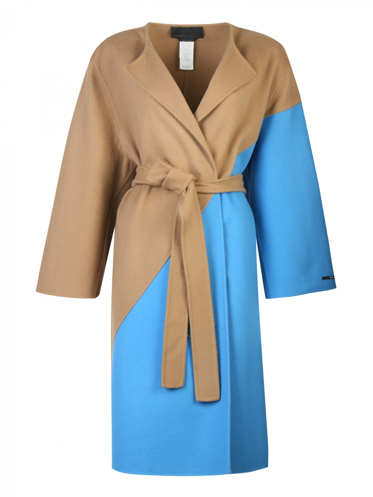 Пальто из шерсти, удлиненное, с поясом Marina Rinaldi  –  Общий вид  – Цвет:  Мультиколор