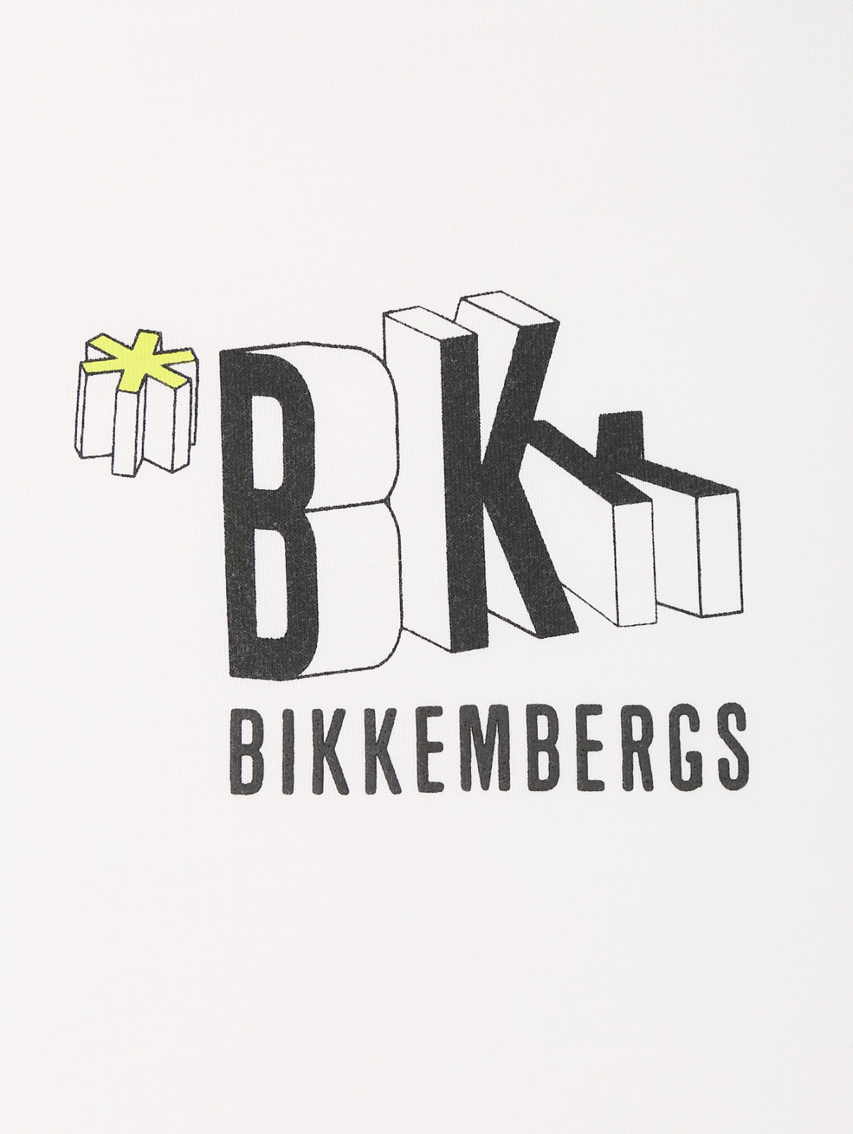 Футболка из хлопка декорированная принтом Bikkembergs  –  Деталь  – Цвет:  Белый