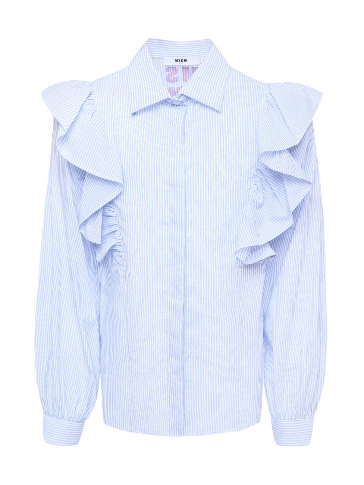 Блуза из смешанной ткани с узором MSGM  –  Общий вид  – Цвет:  Узор