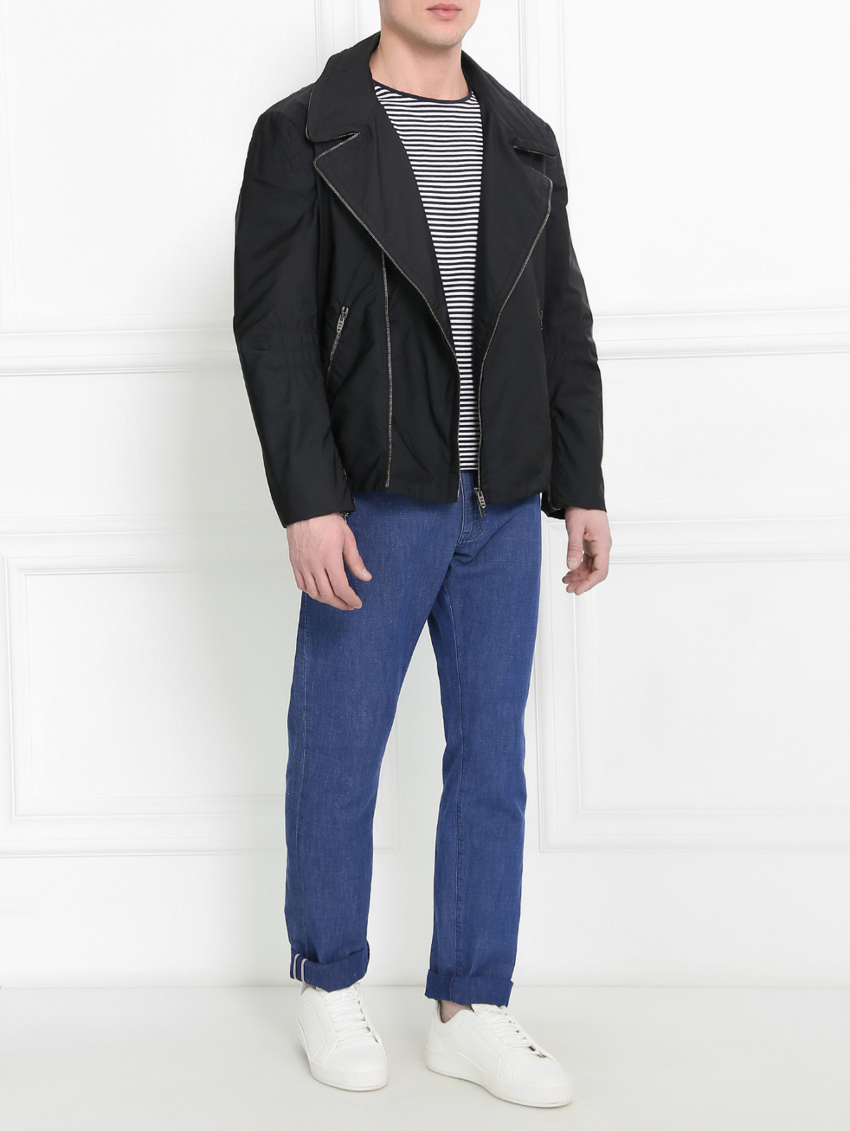 Куртка на молнии с боковыми карманами Ermanno Scervino  –  Модель Общий вид  – Цвет:  Черный