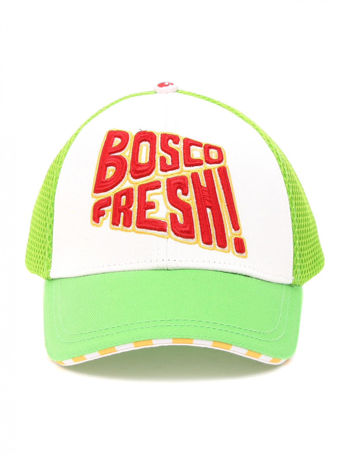 Бейсболка из хлопка с декоративной вышивкой BOSCO  –  Общий вид  – Цвет:  Зеленый