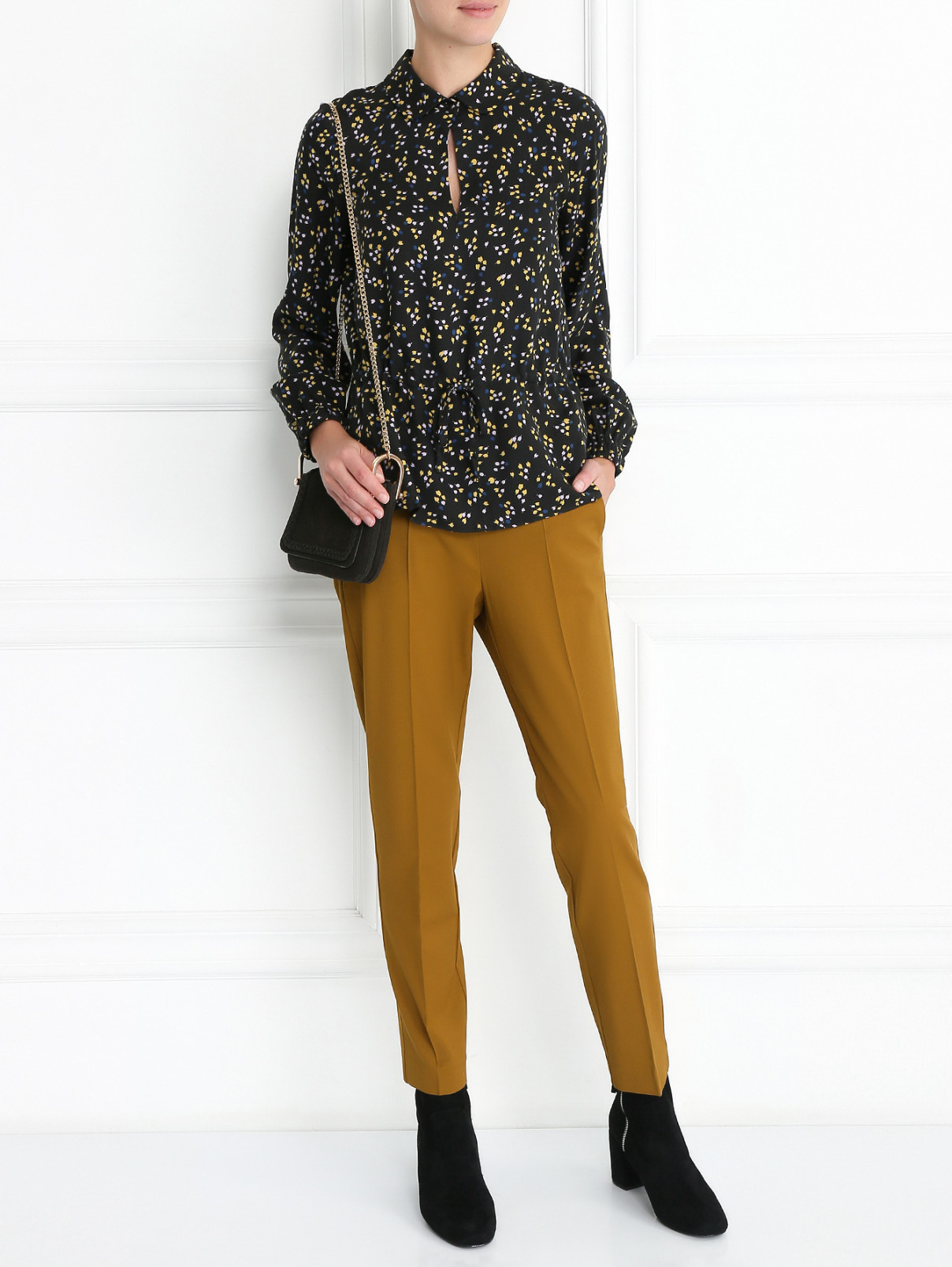 Укороченные брюки зауженного кроя с карманами Max&Co  –  Модель Общий вид  – Цвет:  Оранжевый