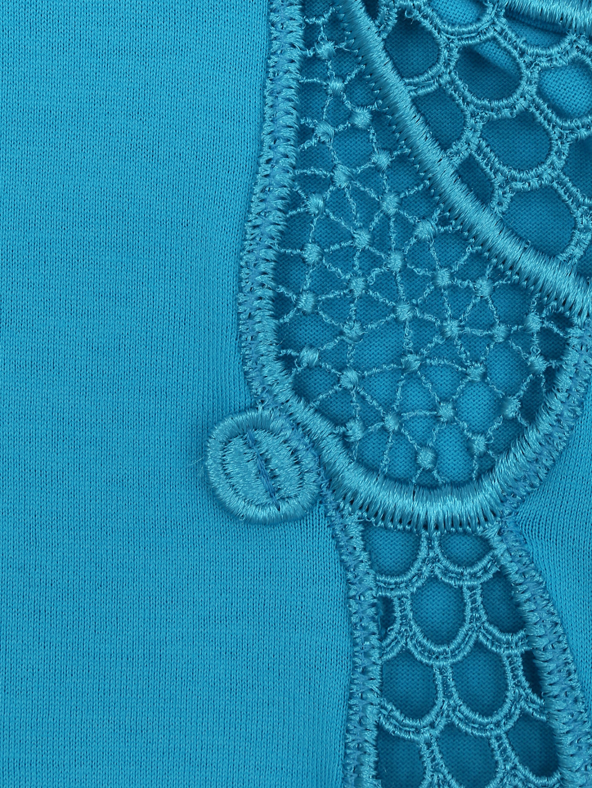Блуза из хлопка с вышивкой Alberta Ferretti  –  Деталь1  – Цвет:  Синий