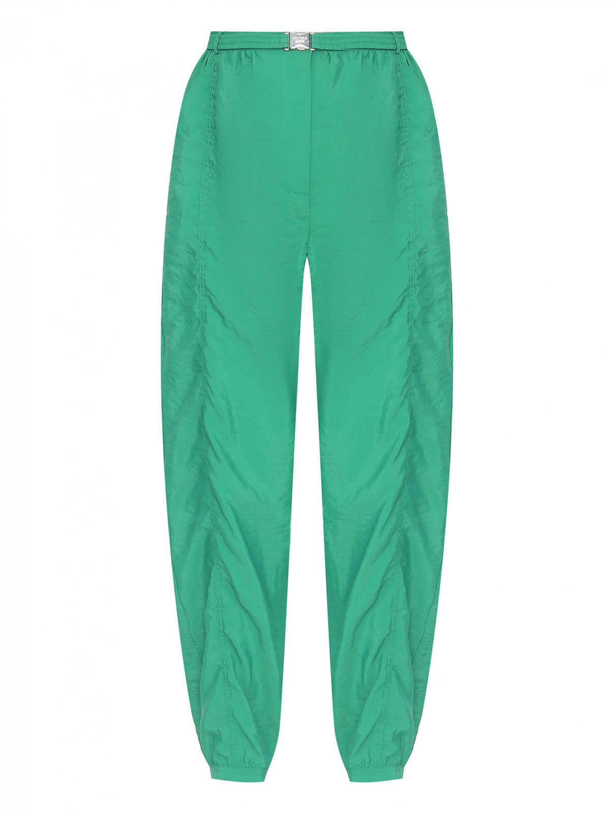 Однотонные брюки с карманами Moschino Boutique  –  Общий вид  – Цвет:  Зеленый