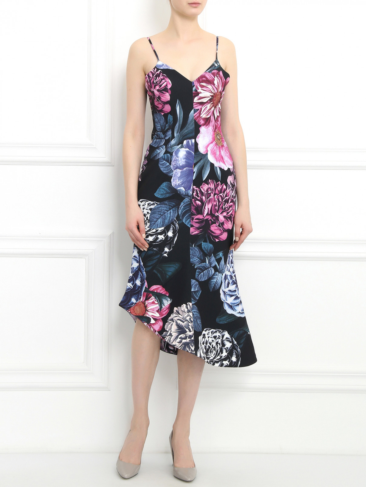 Платье с цветочным узором Keepsake  –  Модель Общий вид  – Цвет:  Черный