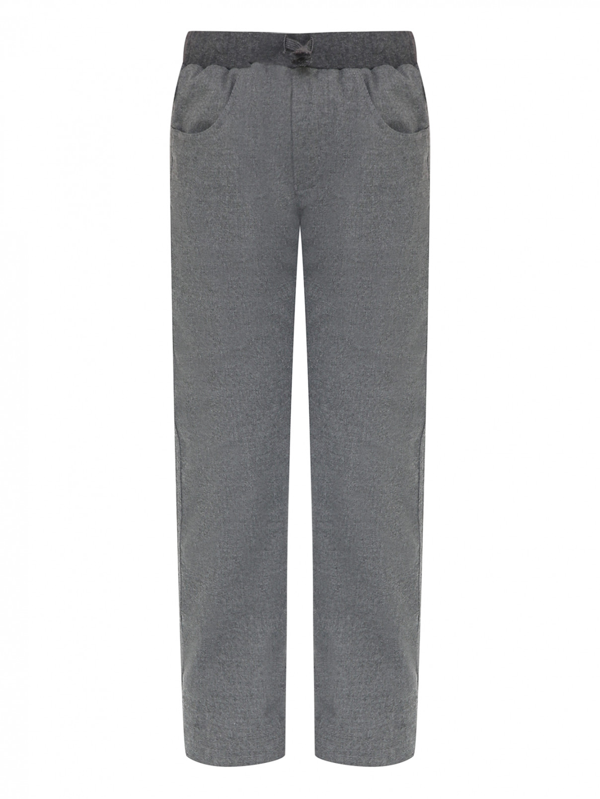 Утепленные однотонные брюки Il Gufo  –  Общий вид  – Цвет:  Серый