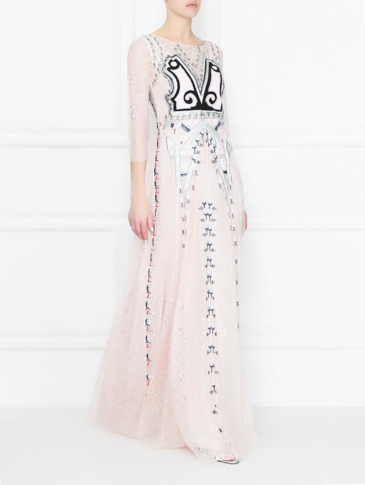 Платье кружевное с вышивкой Temperley London  –  МодельОбщийВид