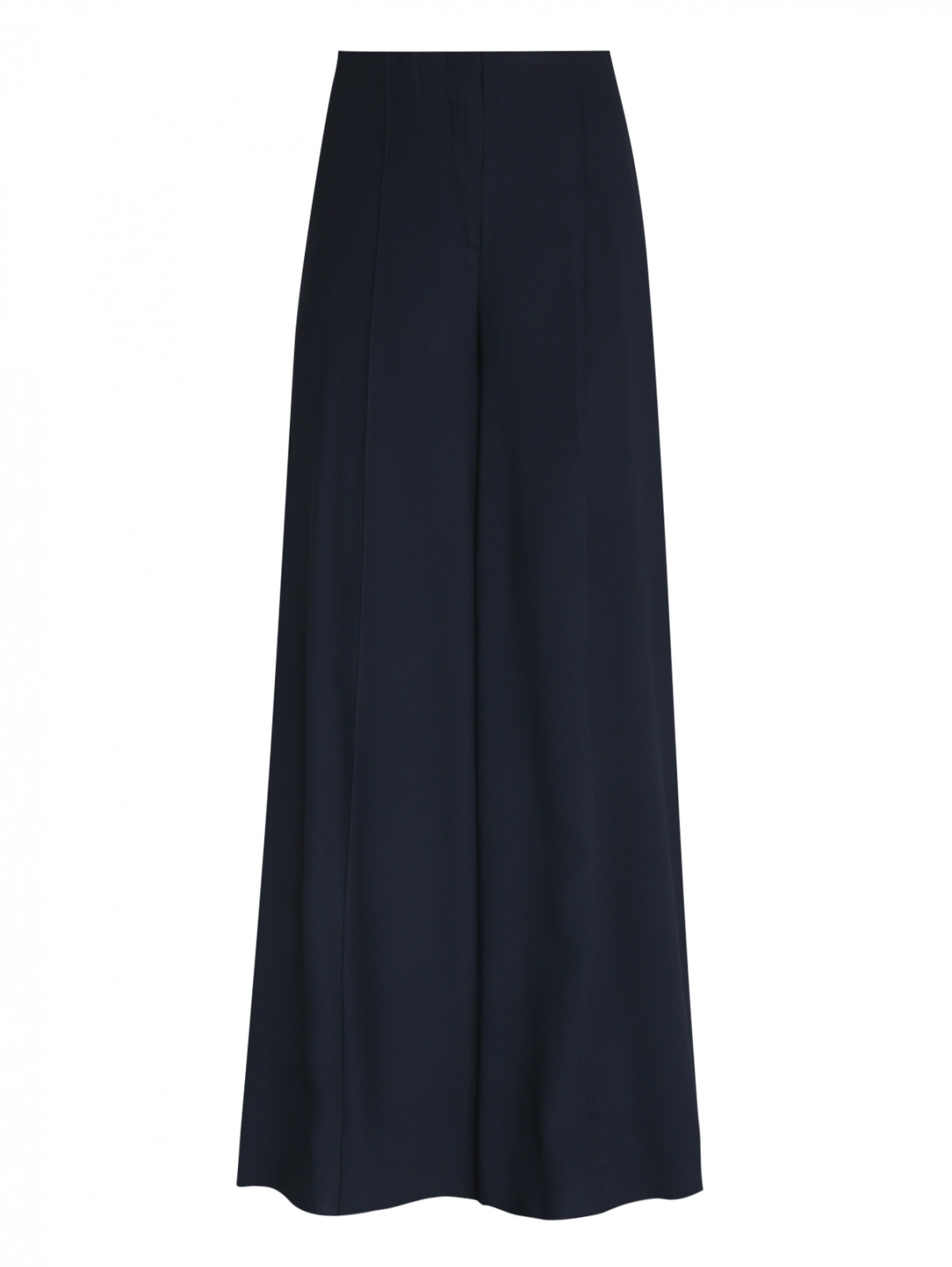 Широкие брюки-клеш из вискозы Diane von Furstenberg  –  Общий вид  – Цвет:  Синий