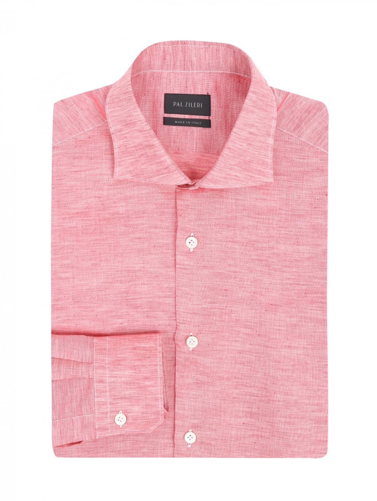 Рубашка из льна и хлопка Pal Zileri  –  Общий вид  – Цвет:  Красный