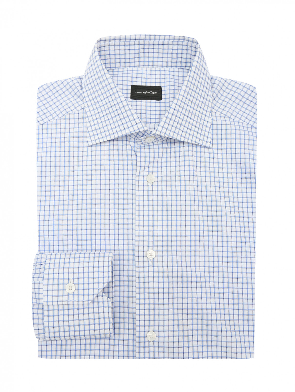 Рубашка из хлопка с узором Ermenegildo Zegna  –  Общий вид  – Цвет:  Узор